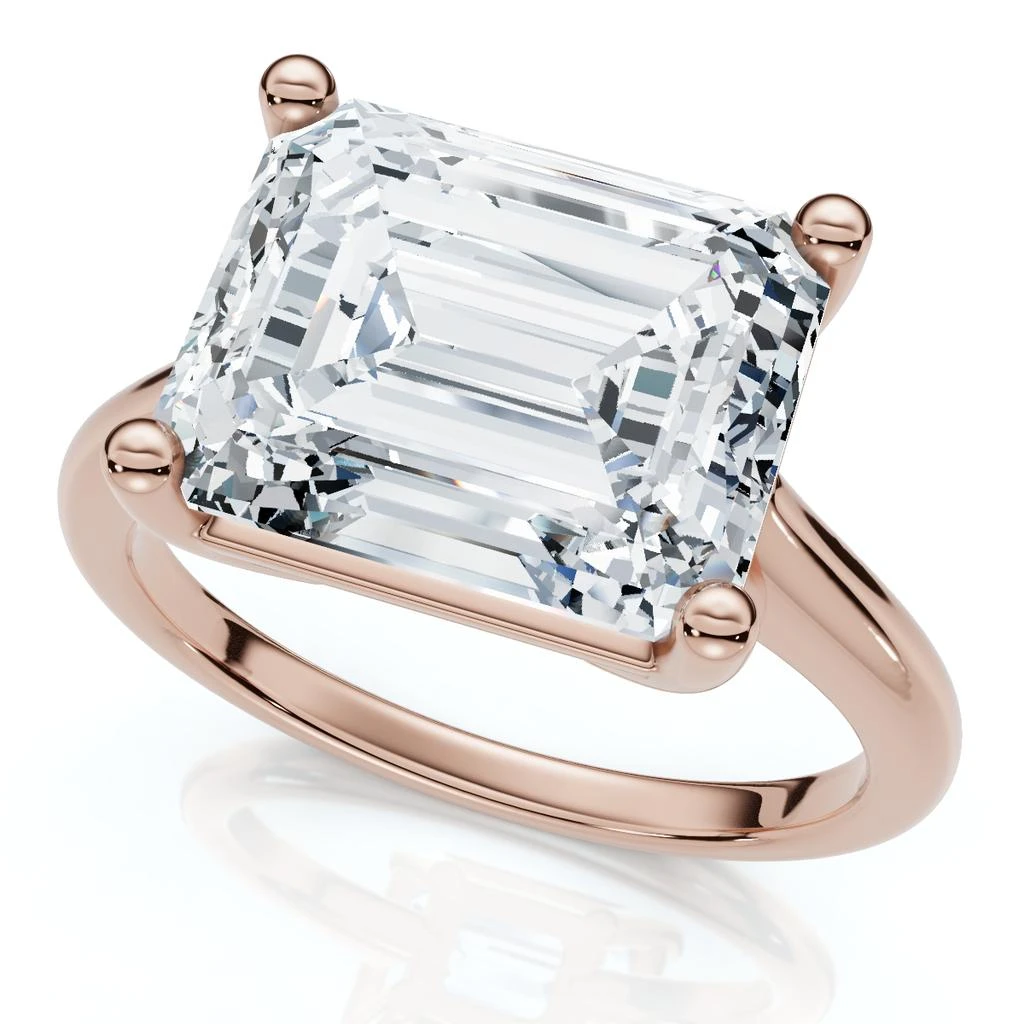 Certified 5Ct Emerald Cut Lab Grown Diamond Solitaire Engagement Ring Gold Or Pt 商品