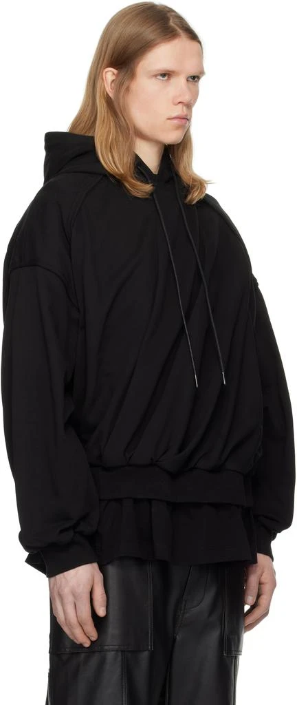 商品Juun.J|Black Layered Twisted Hoodie,价格¥2288,第2张图片详细描述