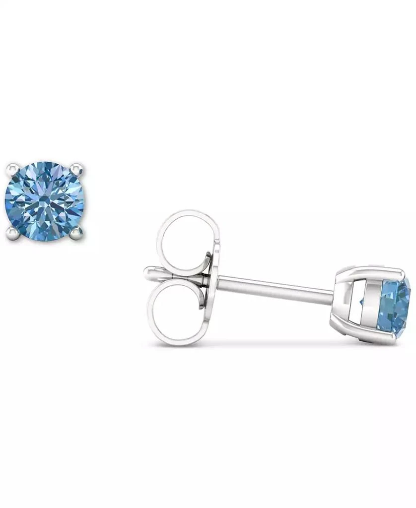 商品Forever Grown Diamonds|Lab-Created Blue Diamond Solitaire Stud Earrings (1/2 ct. t.w.) in Sterling Silver,价格¥7474,第1张图片