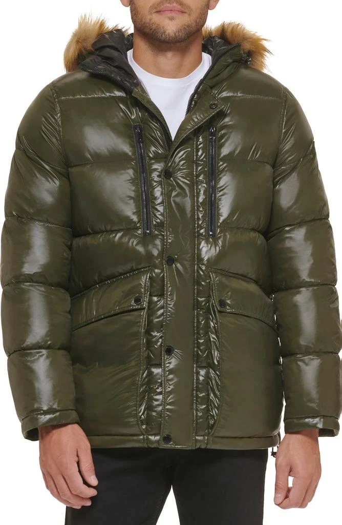 商品GUESS|Faux Fur Trim Hooded Puffer Jacket,价格¥751,第1张图片