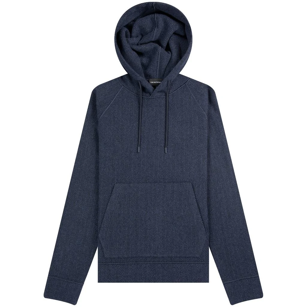 商品Emporio Armani|Emporio Armani 'Luxury Wool' Herrington Hoodie Navy/Black,价格¥1968,第1张图片