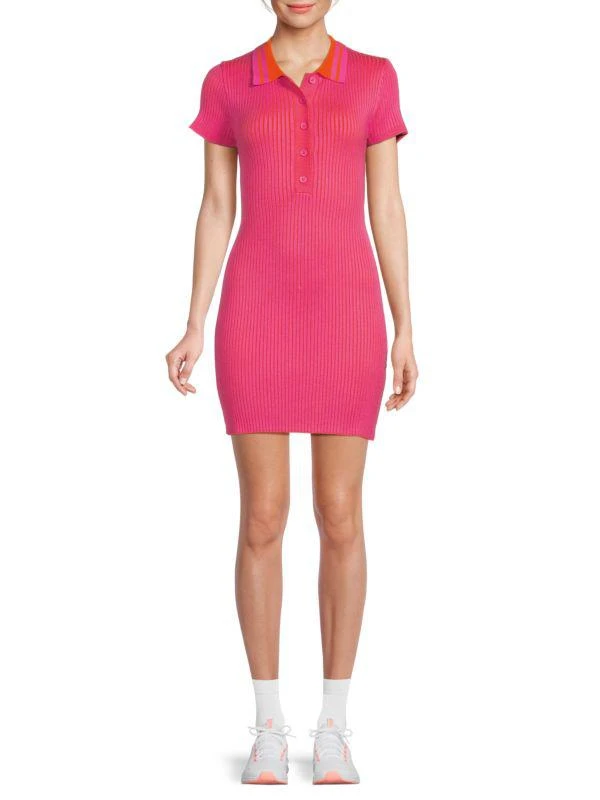 商品Beach Riot|Presley Ribbed Polo Bodycon Minidress,价格¥274,第1张图片