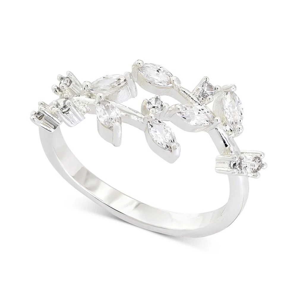 商品Charter Club|Silver-Tone Marquise-Crystal Leaf Band Ring, Created for Macy's,价格¥67,第1张图片