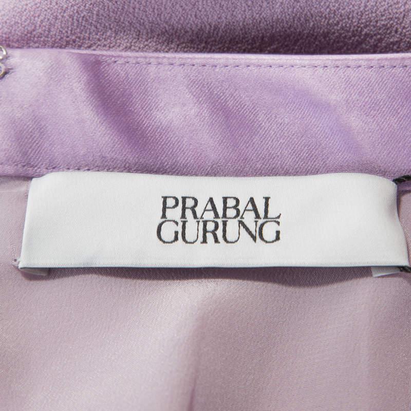 Prabal Gurung Lilac Crepe Mesh Detail Pencil Skirt M商品第4张图片规格展示