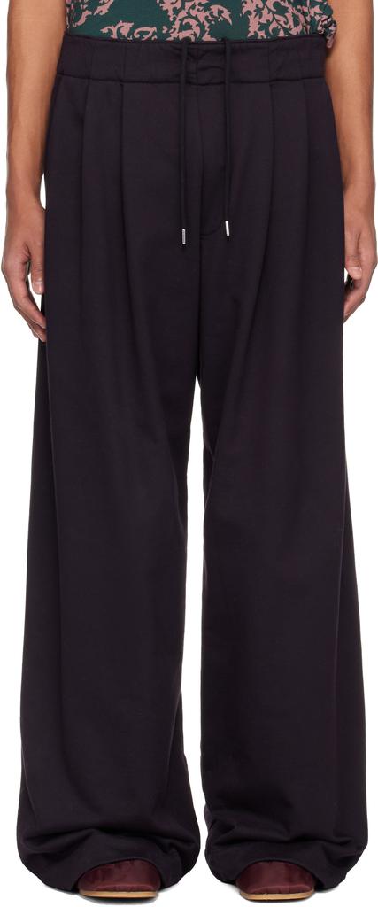 Pantalon de survêtement plissé bleu marine image 2