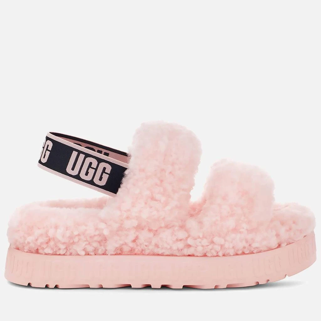 商品UGG|UGG WOMEN'S OH FLUFFITA CURLY SHEEPSKIN SLIPPERS - PINK SCALLOP,价格¥490,第1张图片