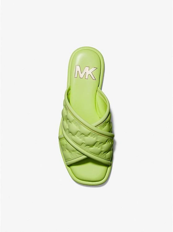 商品Michael Kors|Gideon Logo Embossed Faux Leather Slide Sandal,价格¥278,第3张图片详细描述