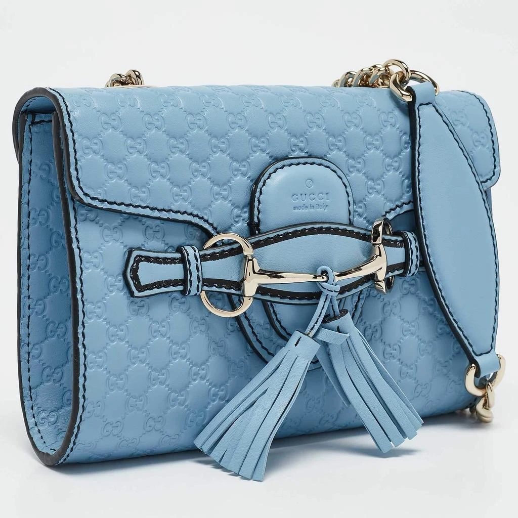商品Gucci|Gucci Light Blue MIcroguccissima Leather Mini Emily Chain Shoulder Bag,价格¥5689,第3张图片详细描述