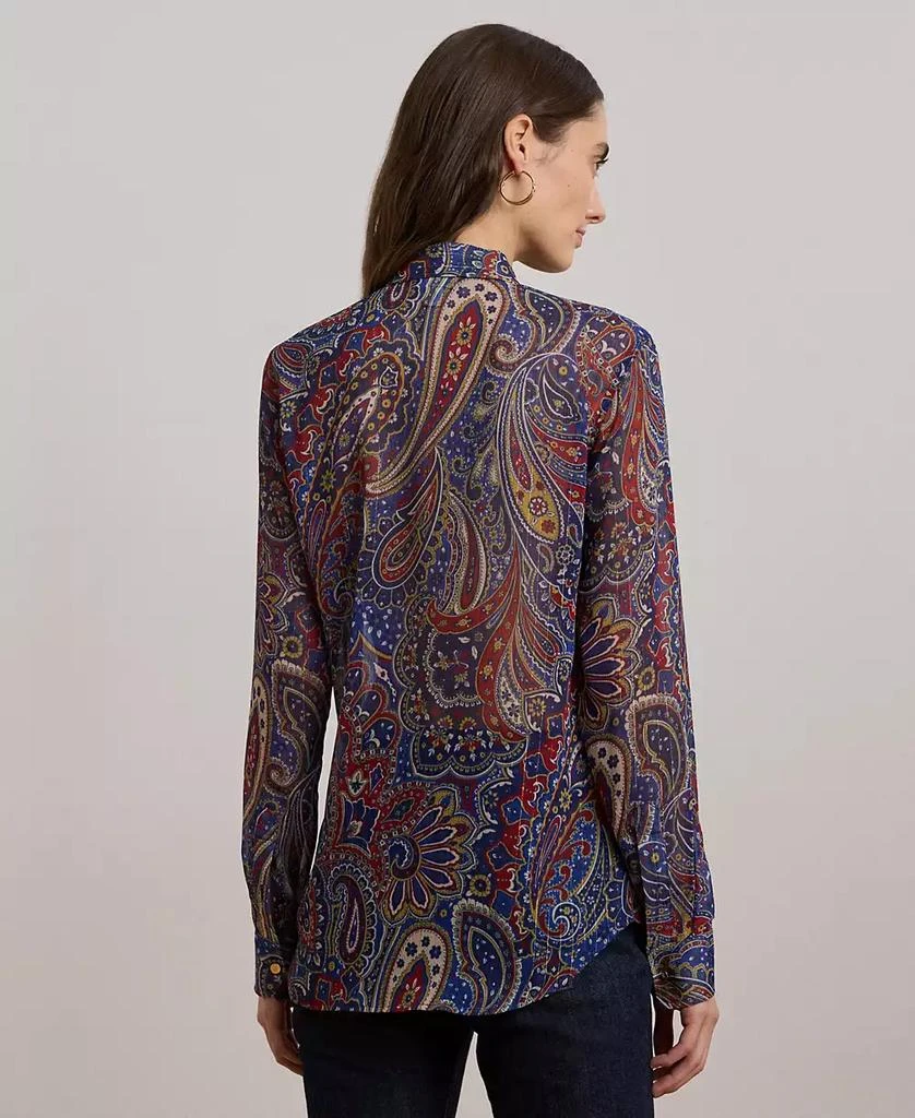 商品Ralph Lauren|Women's Classic-Fit Print Chiffon Tie-Neck Shirt,价格¥1160,第2张图片详细描述