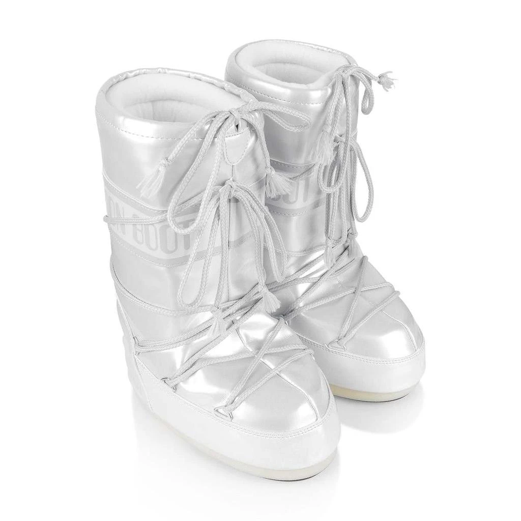 Moon Boot Gold, White, Silver  Girls Pearl Vinyl Snow Boots 商品