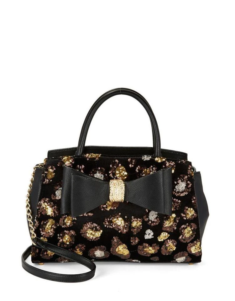 商品Betsey Johnson|Floral Sequin Faux Leather Satchel,价格¥289,第2张图片详细描述
