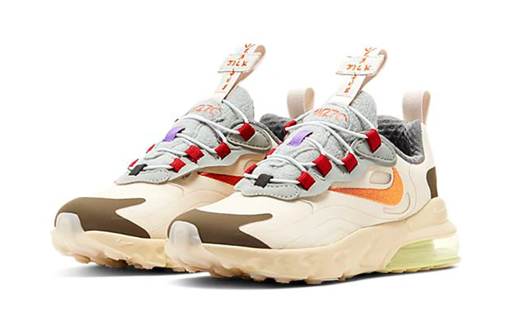 商品[国内直发] NIKE|[预售3天]Travis Scott x  Air Max 270 Cactus Trails 气垫缓震 防滑减震耐磨 低帮 儿童休闲鞋 棕黄 中小童,价格¥1961,第4张图片详细描述