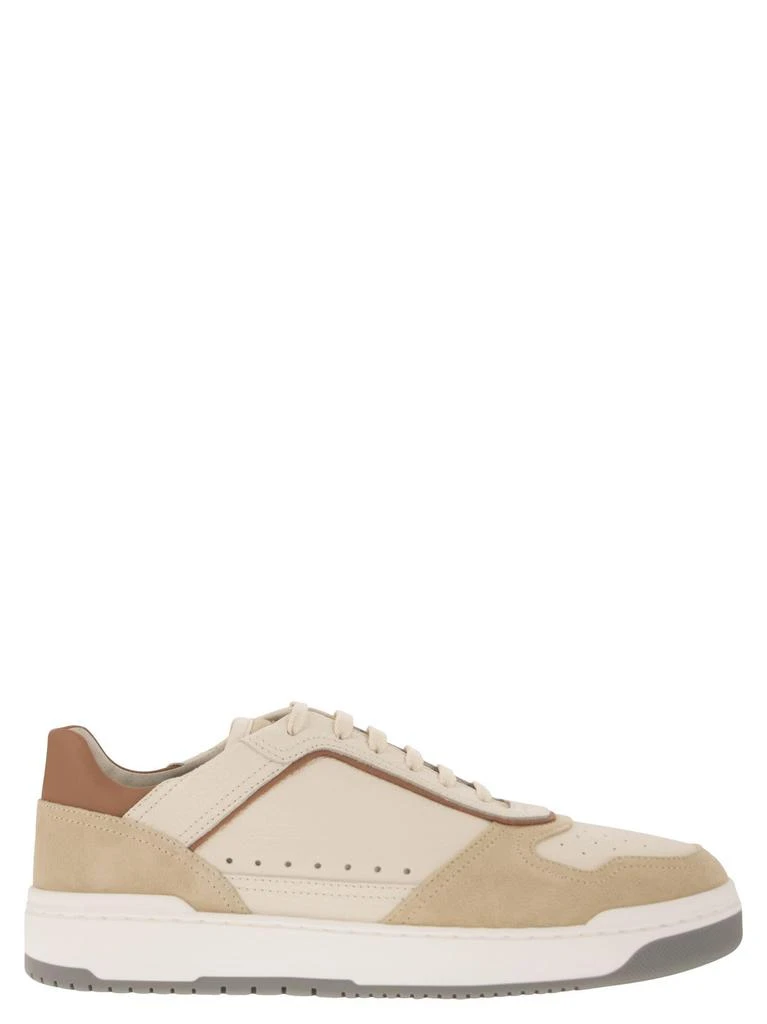 商品Brunello Cucinelli|Brunello Cucinelli Basket Trainers In Grained Calfskin And Washed Suede - Men,价格¥13542,第1张图片