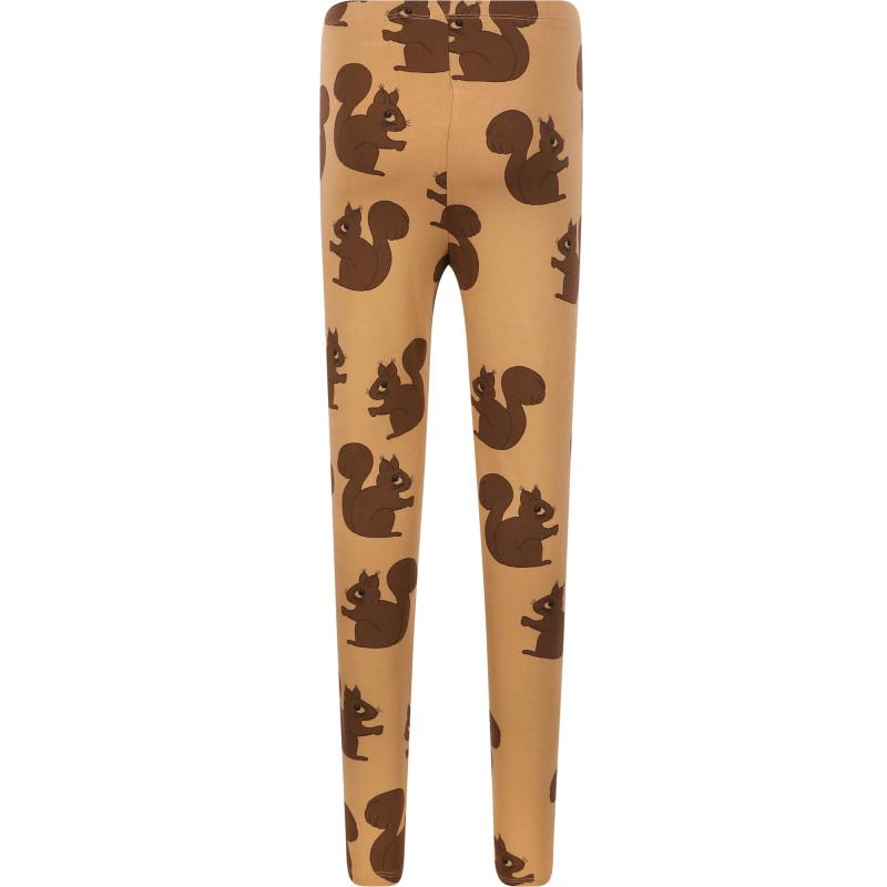 Squirrel print organic cotton leggings in brown商品第2张图片规格展示