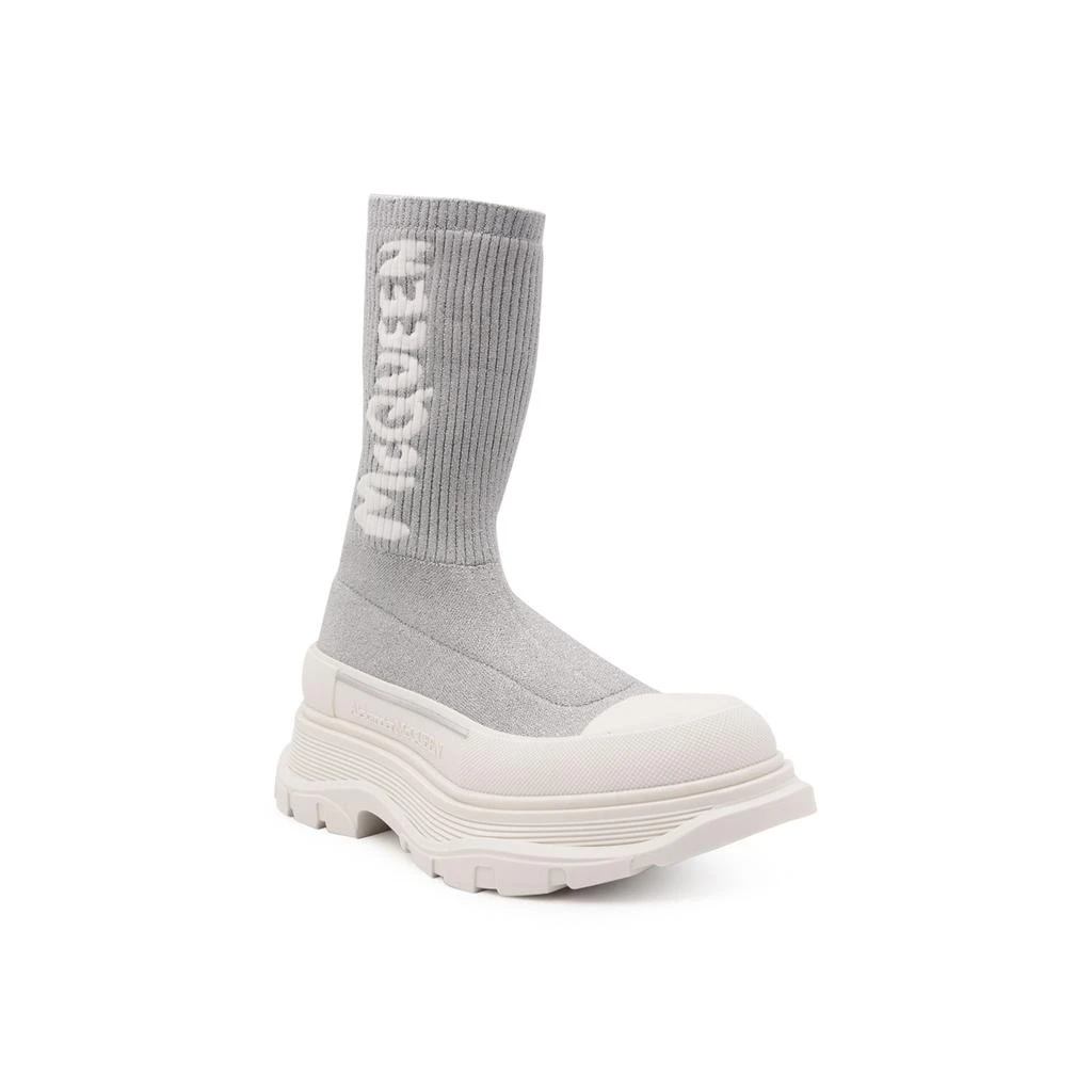 商品Alexander McQueen|Alexander Mcqueen Sock-Style Logo-Print Boots,价格¥2566,第2张图片详细描述