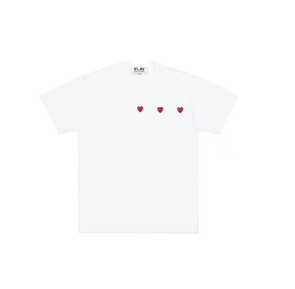 商品Comme des Garcons|CDG Play 多爱心图案休闲圆领短袖T恤 男女同款 白色AZ-T337-051-S24-3,价格¥735,第1张图片