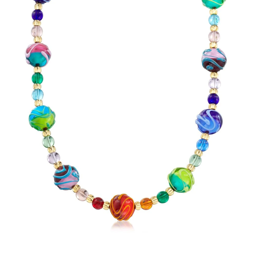 商品Ross-Simons|Ross-Simons Italian Multicolored Murano Glass Bead Necklace With 18kt Gold Over Sterling,价格¥1484,第1张图片