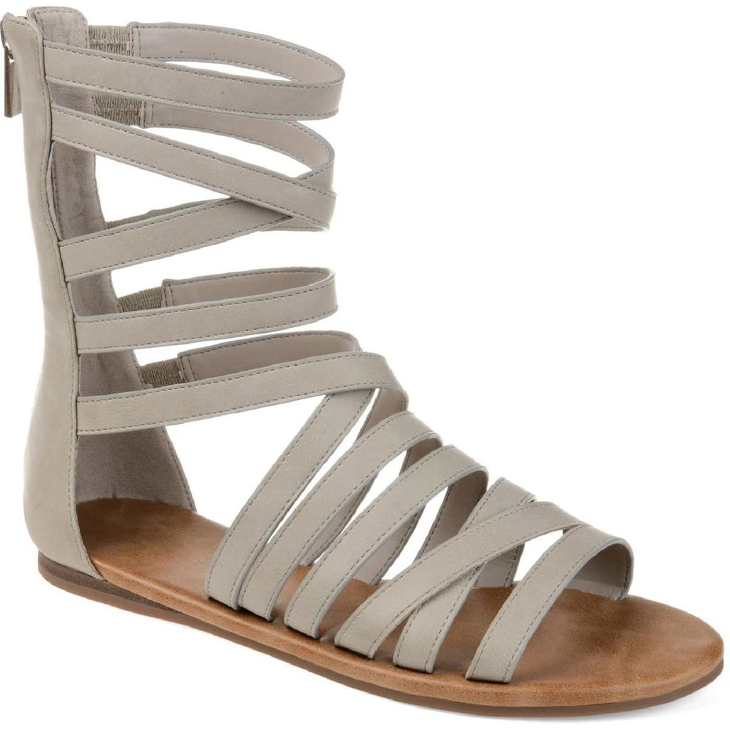 商品Journee Collection|Journee Collection Womens DONNA Faux Leather Back Zipper Gladiator Sandals,价格¥107,第1张图片