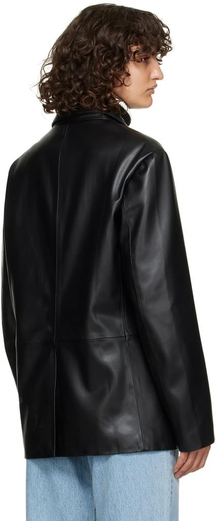 商品The Frankie Shop|Black Olympia Faux-Leather Blazer,价格¥1678,第3张图片详细描述