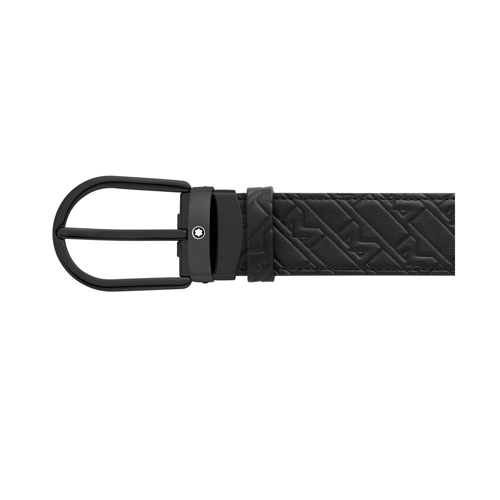 Men's Horseshoe Buckle Leather Belt商品第2张图片规格展示