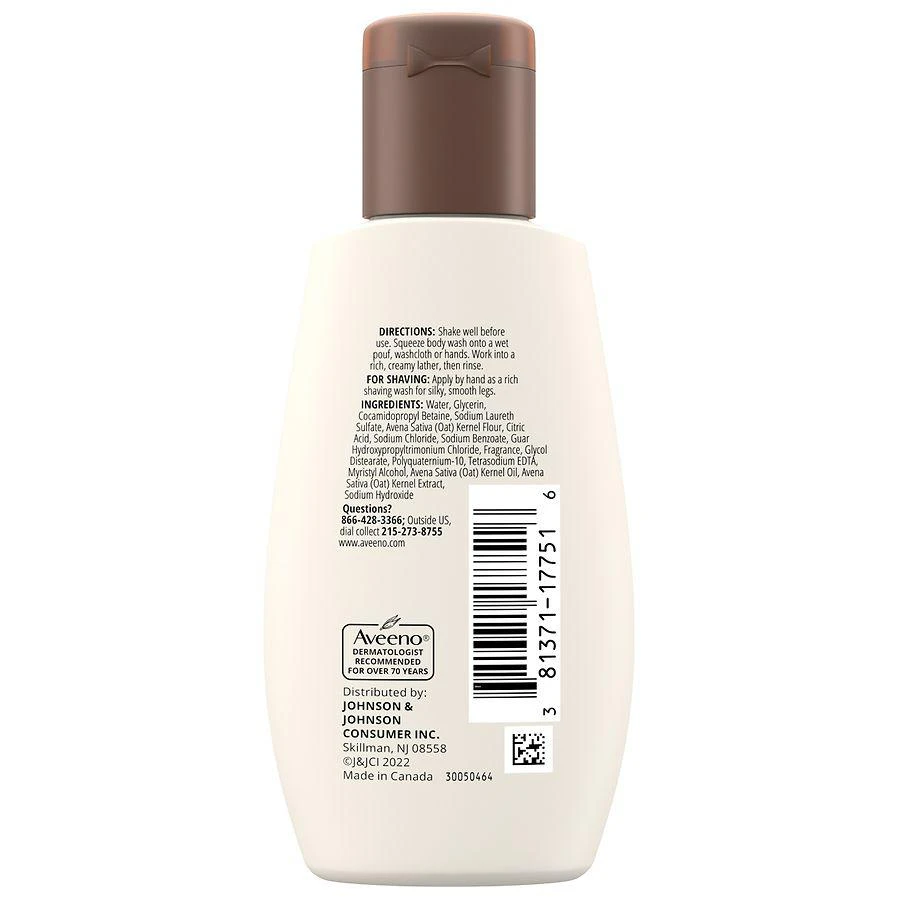 商品Aveeno|Daily Moisturizing Dry Skin Body Wash, Prebiotic Oat,价格¥23,第4张图片详细描述
