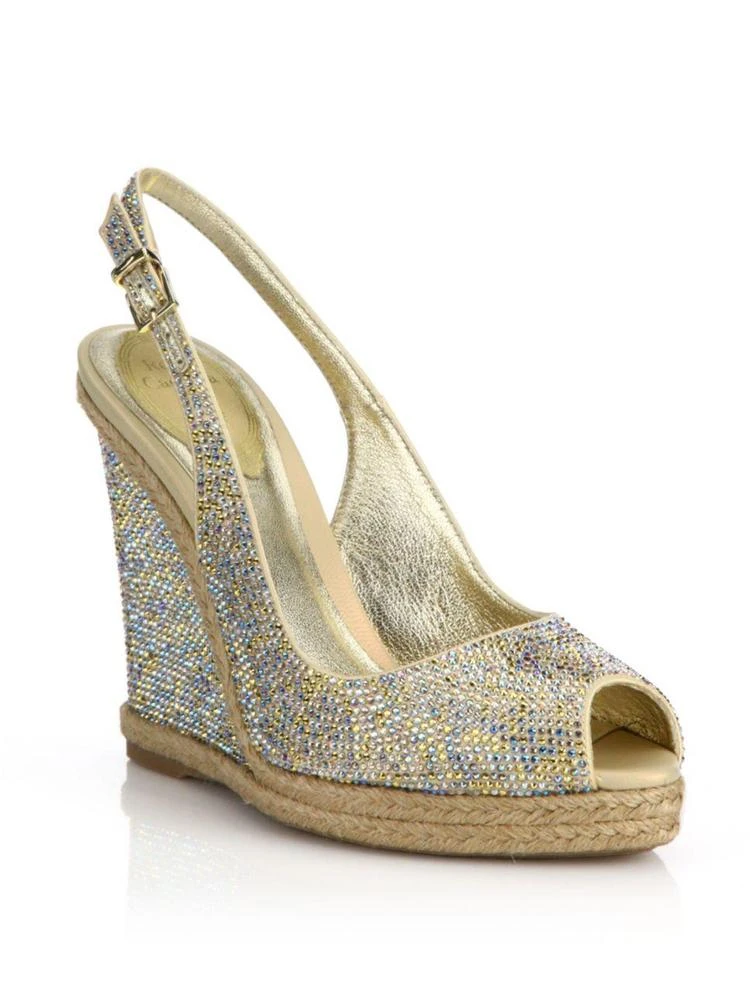 商品Rene Caovilla|Strass Espadrille Wedge Slingback Sandals,价格¥5669,第1张图片