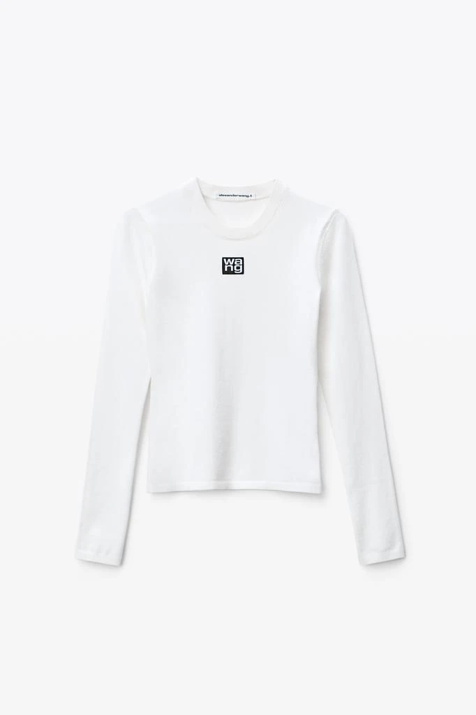 商品Alexander Wang|LOGO PATCH CREWNECK TOP IN BODYCON KNIT,价格¥2483,第3张图片详细描述