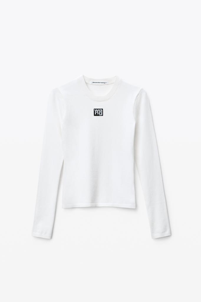 商品Alexander Wang|LOGO PATCH CREWNECK TOP IN BODYCON KNIT,价格¥1899,第5张图片详细描述