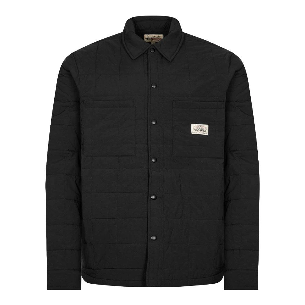 商品STUSSY|Stussy Quilted Fatigue Shirt - Black,价格¥1486,第1张图片