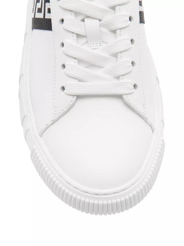 商品Versace|La Greca Ribbon-Trim Leather Sneakers,价格¥2928,第4张图片详细描述