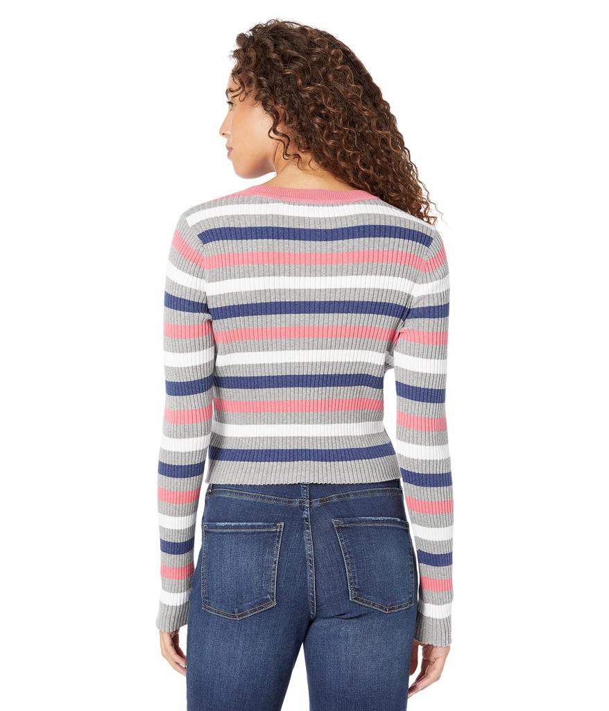 Long Sleeve Striped Rib Sweater商品第2张图片规格展示