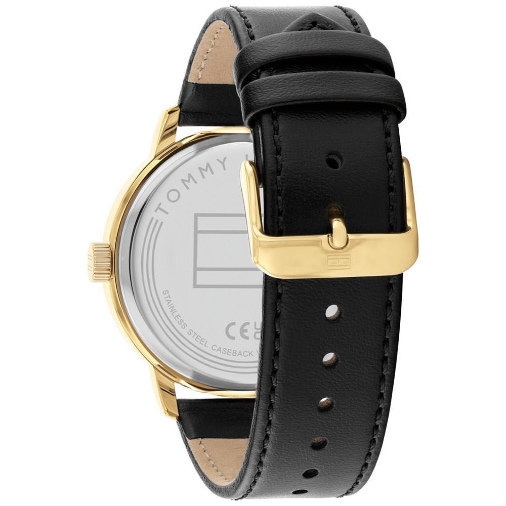 商品Tommy Hilfiger|Men's Black Leather Strap Watch 44mm,价格¥421,第5张图片详细描述