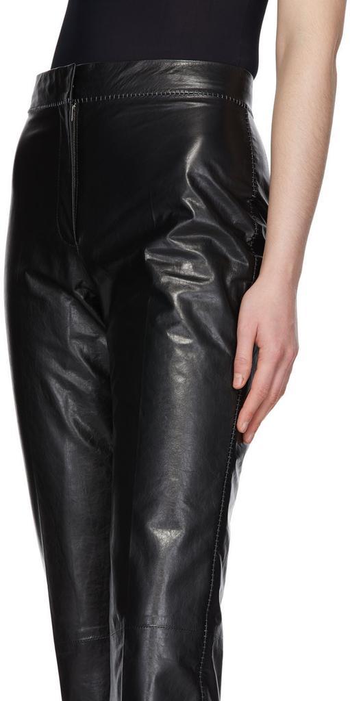 商品Acne Studios|Black Pressed Leather Trousers,价格¥12058,第6张图片详细描述