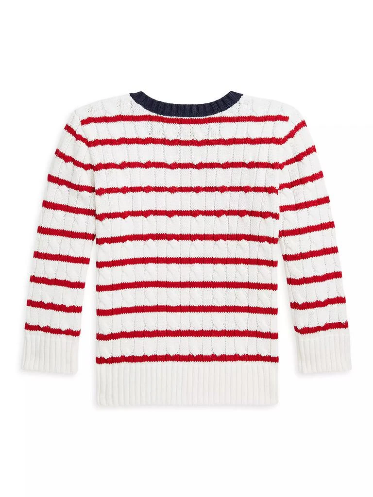 商品Ralph Lauren|Little Boy's & Boy's Striped Cable-Knit Cotton Sweater,价格¥523,第3张图片详细描述