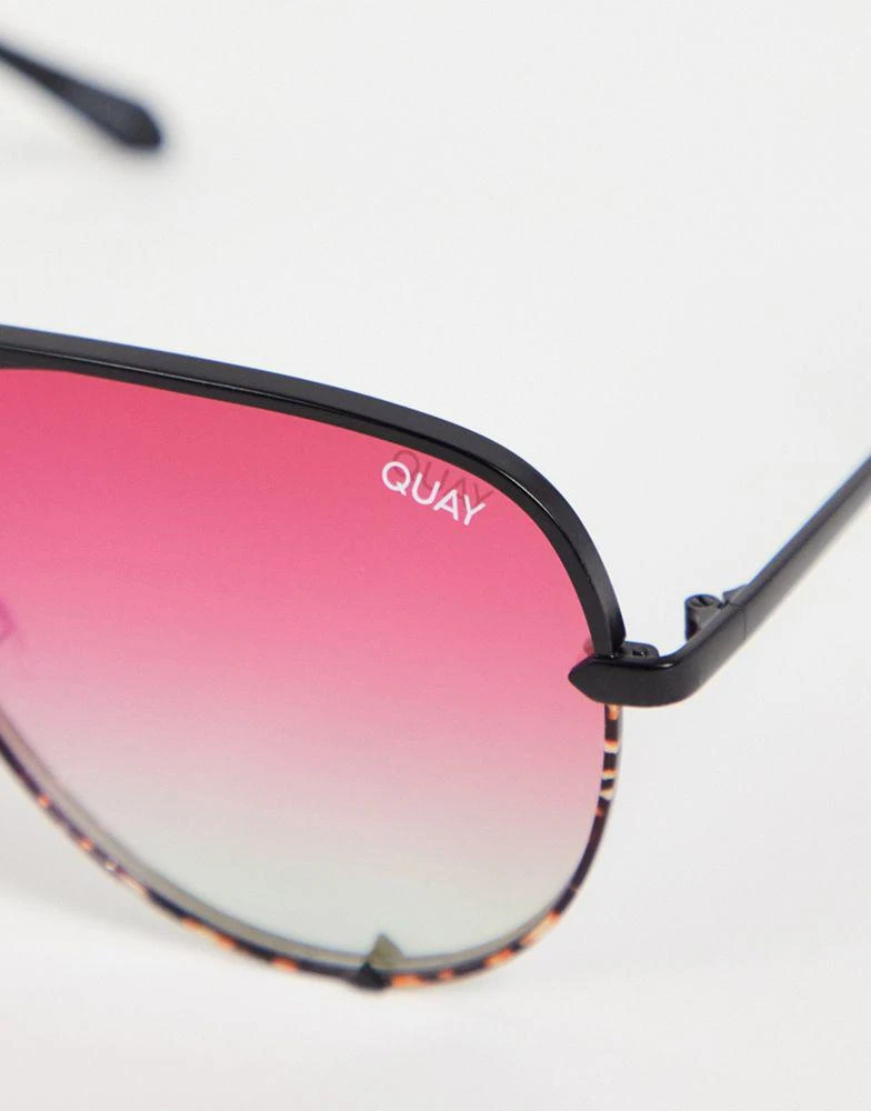 商品Quay|Quay X Love Island High Key aviator sunglasses in black coral,价格¥279,第4张图片详细描述