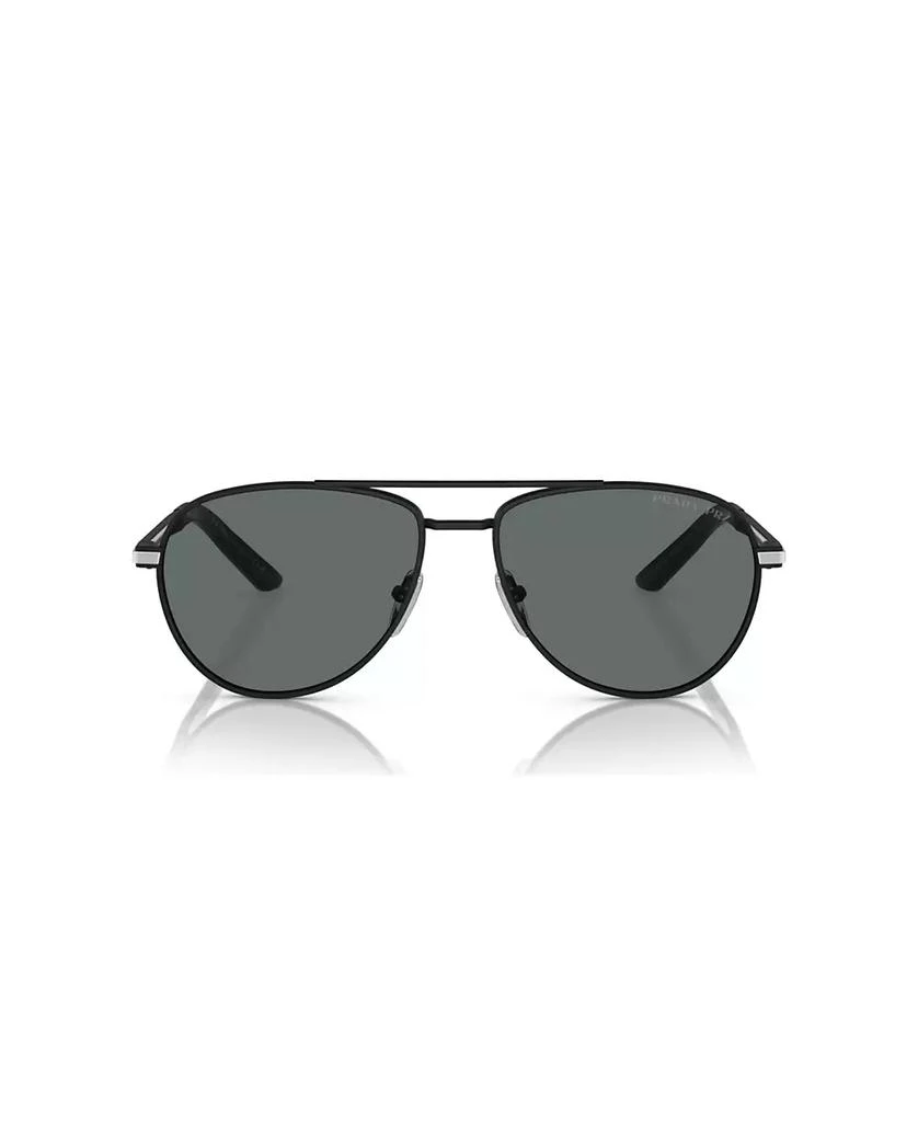 商品Prada|Iconic Plaque Pilot Men's Sunglasses, PR A54S,价格¥4641,第5张图片详细描述