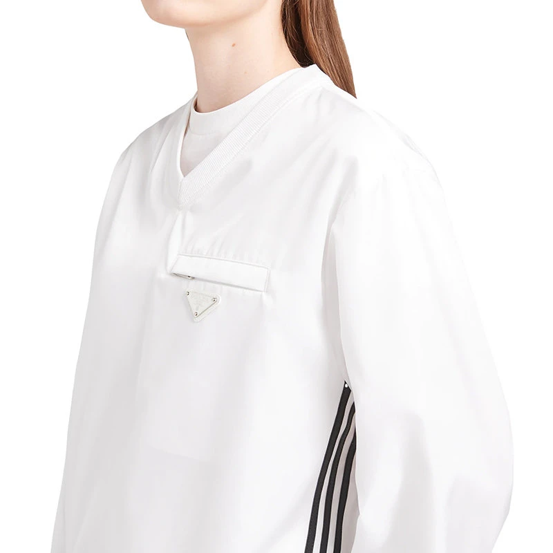 商品Prada|【预售3-7天】普拉达  ADIDAS联名系列 男女同款白色再生尼龙卫衣UJL206_1WQ8_F0AA1_S_212,价格¥9177,第5张图片详细描述