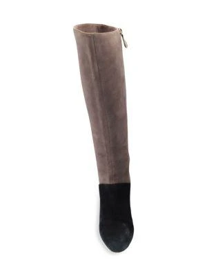 商品[二手商品] Salvatore Ferragamo|Ecru Suede Boots Two-Tone Knee High Boots,价格¥2680,第2张图片详细描述
