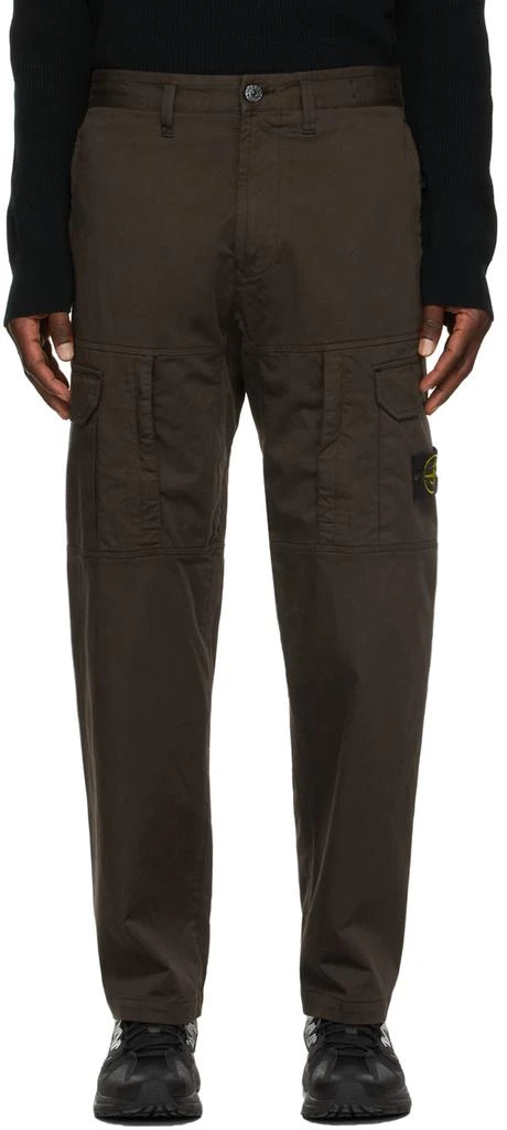 商品Stone Island|Brown Cotton Cargo Pants,价格¥2457,第1张图片