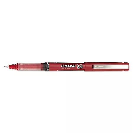 商品Pilot|Pilot Precise V5 Roller Ball Precision Point Stick Pens, Extra-Fine, Red, 12 ct.,价格¥111,第1张图片