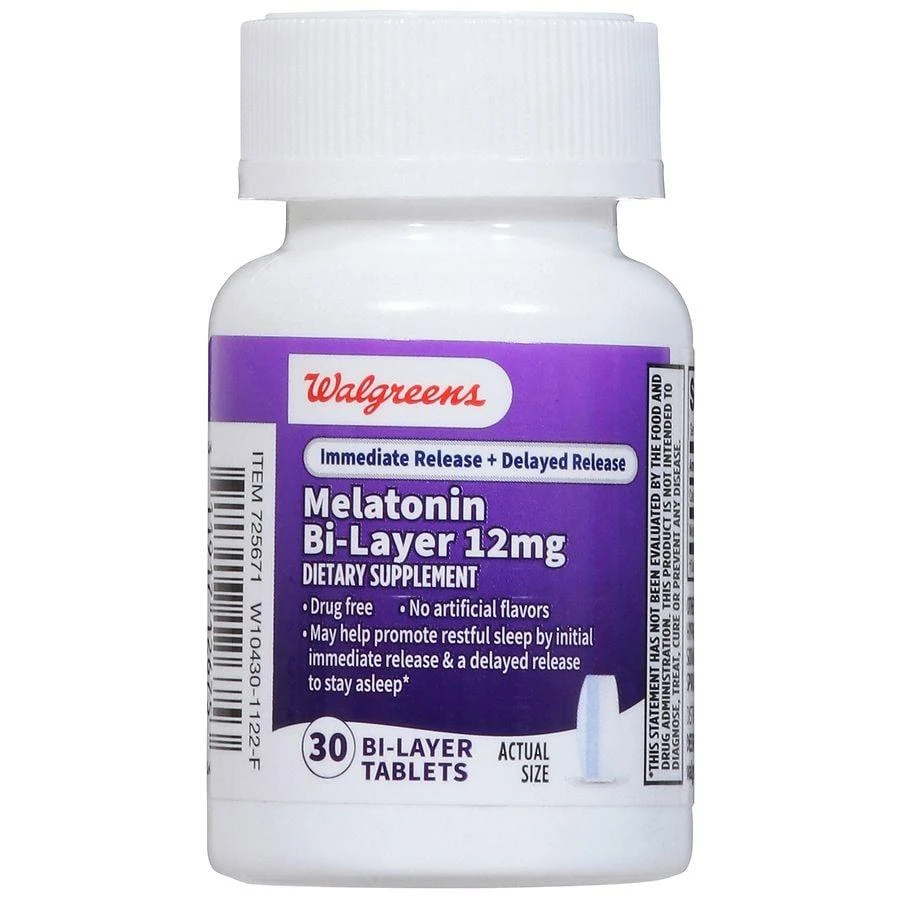 商品Walgreens|Melatonin Delayed Release 12mg,价格¥66,第2张图片详细描述