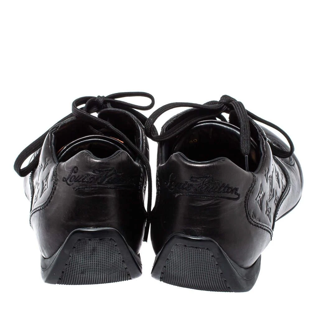 商品[二手商品] Louis Vuitton|Louis Vuitton Black Monogram Embossed Leather Lace Up Sneakers Size 42,价�格¥3033,第5张图片详细描述