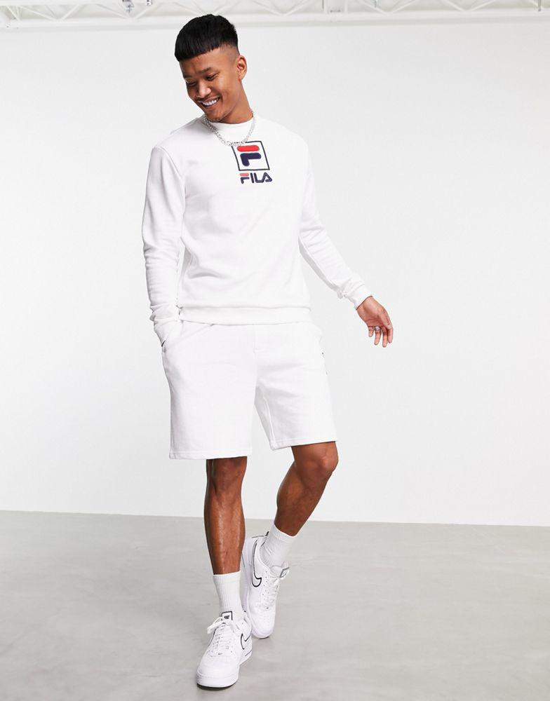 Fila large box logo sweatshirt in white exclusive to ASOS商品第4张图片规格展示