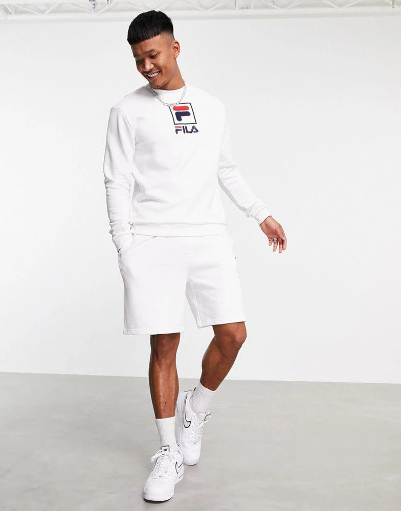 商品Fila|Fila large box logo sweatshirt in white exclusive to ASOS,价格¥333,第4张图片详细描述