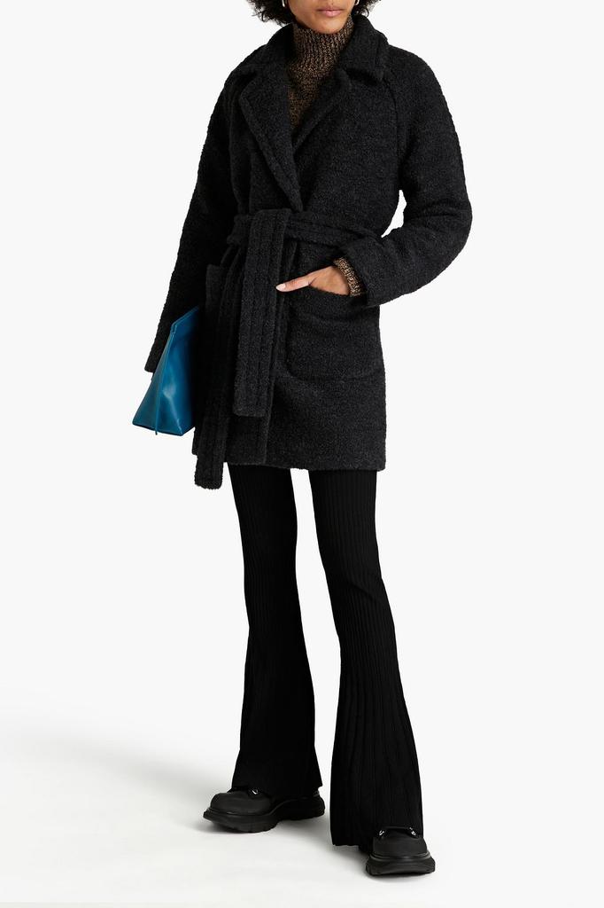 Double-breasted belted wool-blend bouclé coat商品第2张图片规格展示