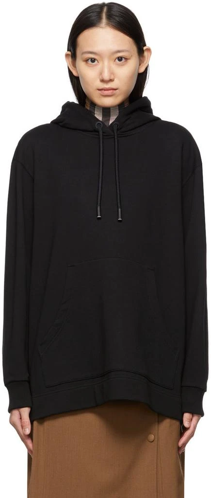 商品Burberry|Black Oversized Aurore Hoodie,价格¥9815,第1张图片