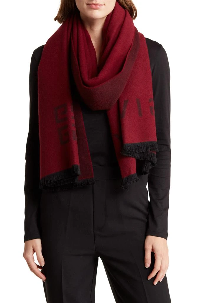 商品Givenchy|Logo 4G Jacquard Wool & Cashmere Oblong Scarf,价格¥2400,第1张图片