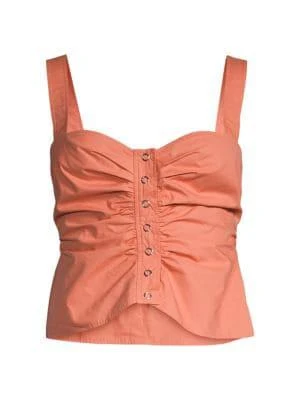商品A.L.C.|Lilah Ruched Button Top,价格¥321,第3张图片详细描述
