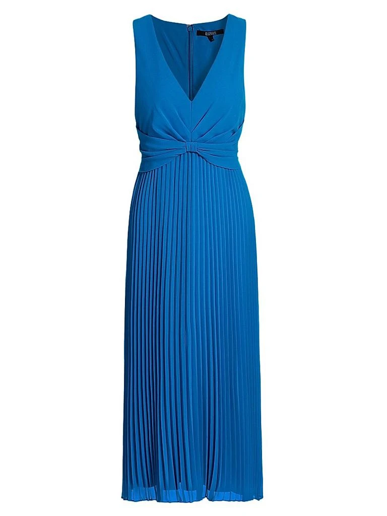 商品Badgley Mischka|Sunburst Pleated Bow-Waist Midi-Dress,价格¥1972,第1张图片