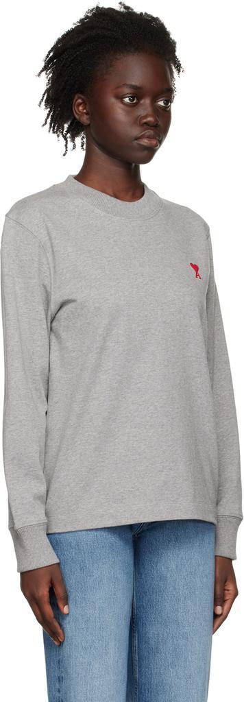 商品AMI|Gray Ami De Cœur Long Sleeve T-Shirt,价格¥649,第4张图片详细描述